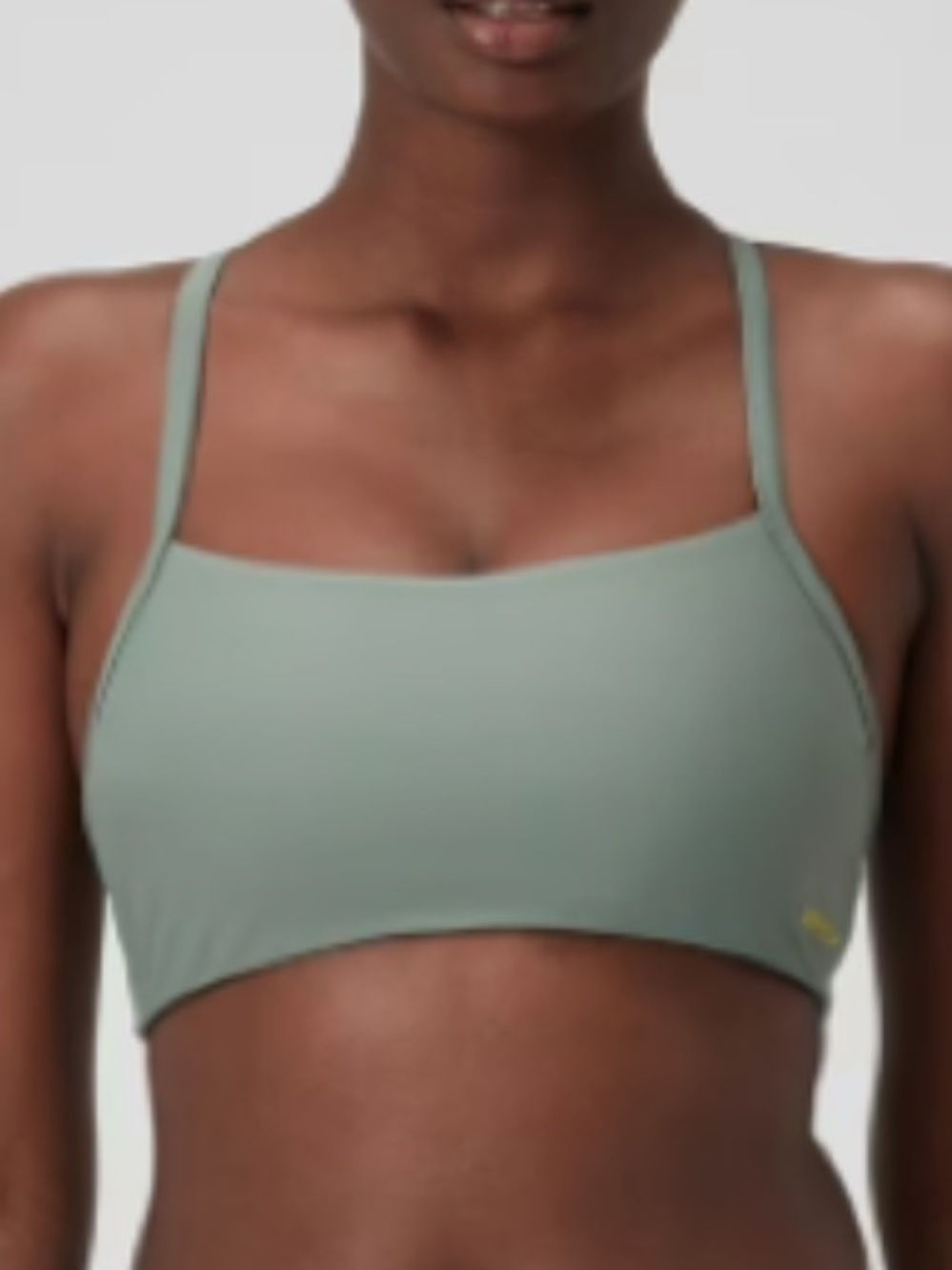 Speedo XXSmall Top Bikini Solid Racerback Pull On In Soft Olive Green NWT